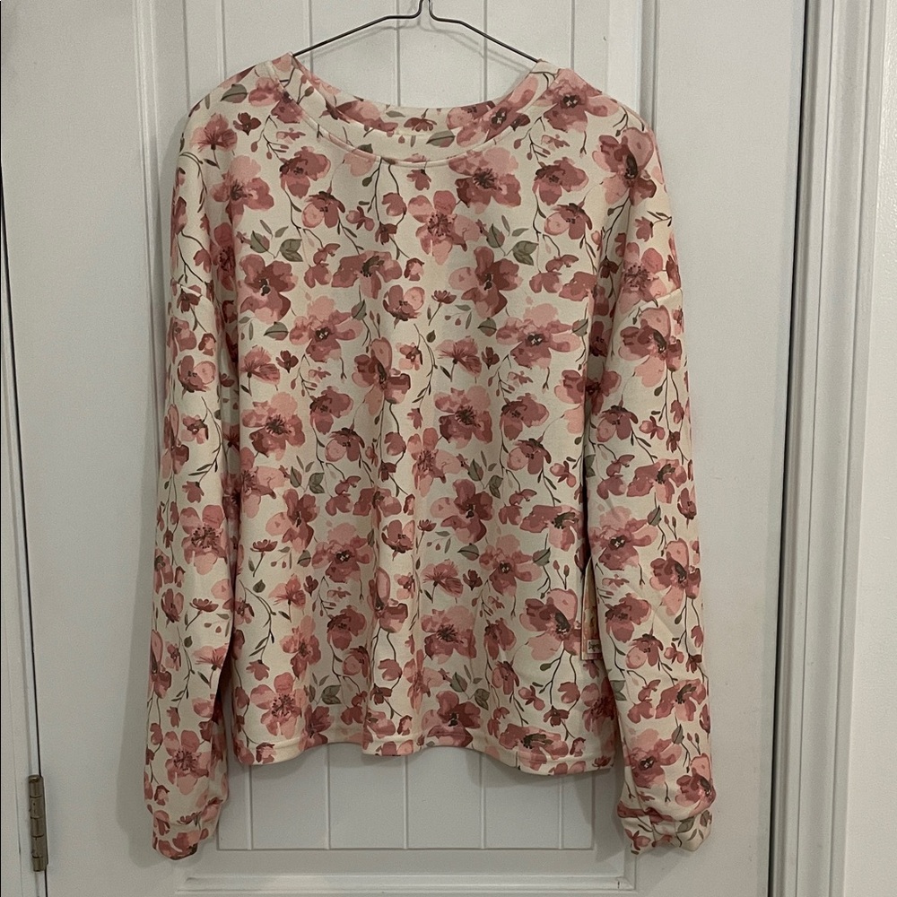🩷Sugar and rose XL Floral Women's Sweatshirt - Pink and Cream